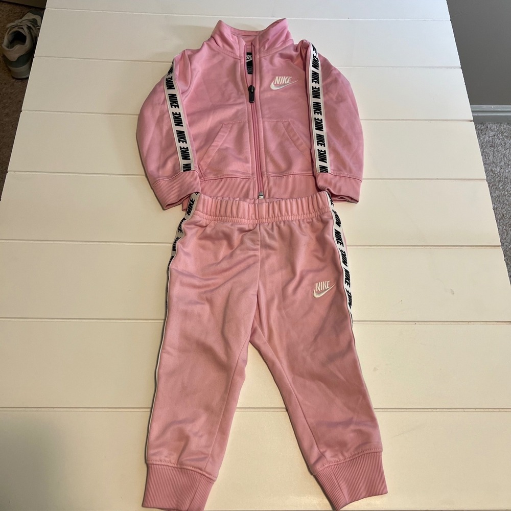 Nike Kids Pink Tricot Tracksuit Jacket and Pants Set 18M D692-A8F - Picture 6 of 6